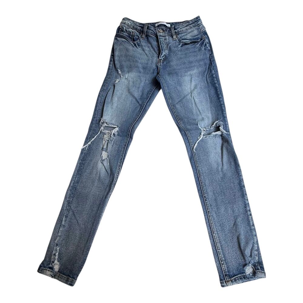 VTG KanCan Maurices STRETCH SKINNY JEANS Women's Size 26 Distressed Blue Denim